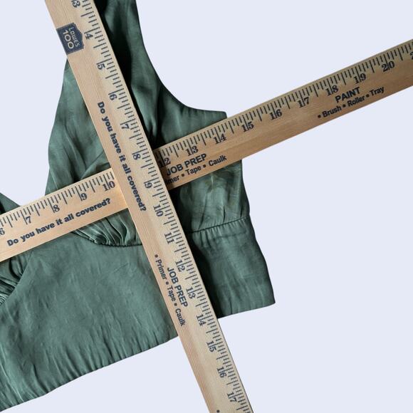 Superdown Halter Ruched Wrap Mini Dress Green S Fitted Y2K - Picture 4 of 4